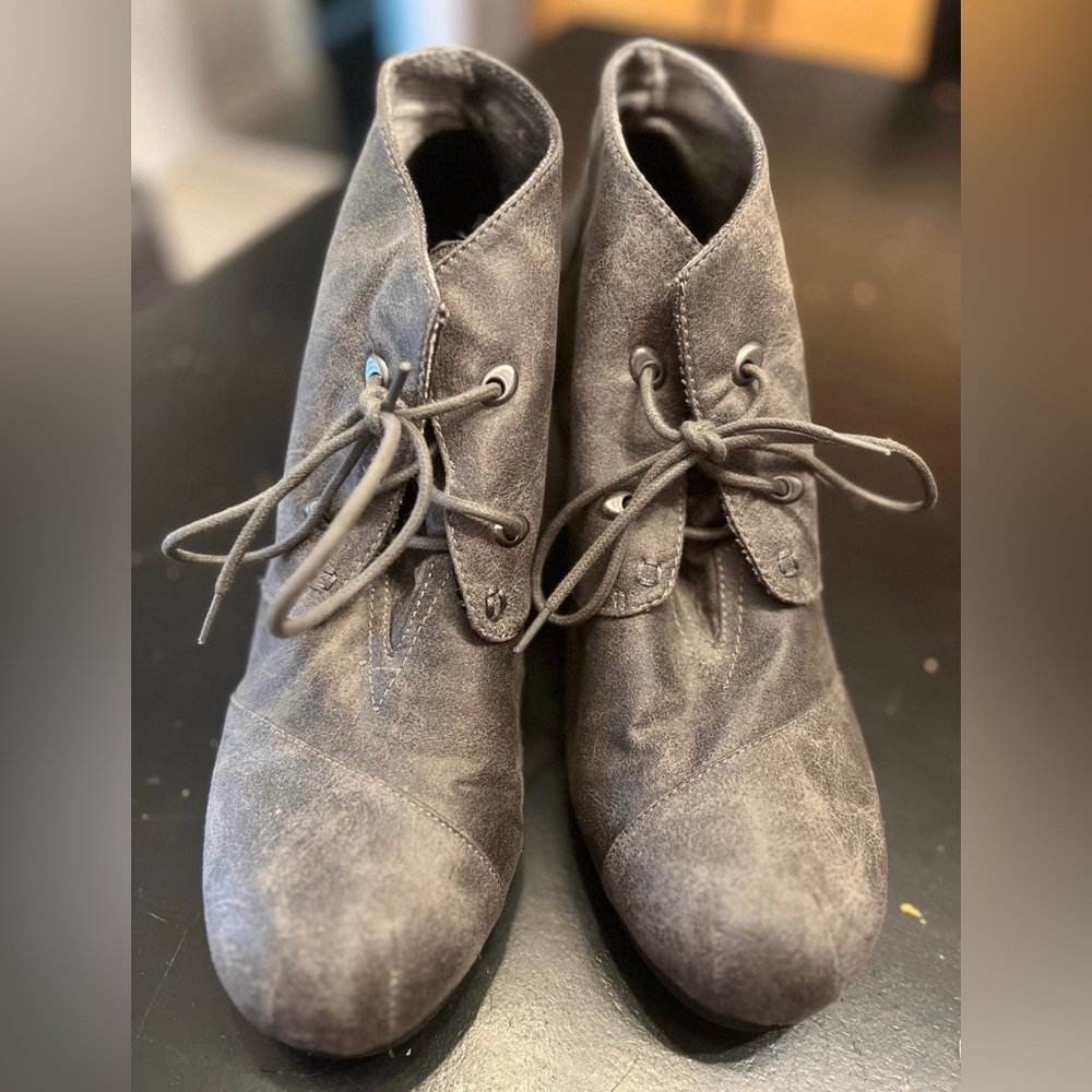 Gray booties